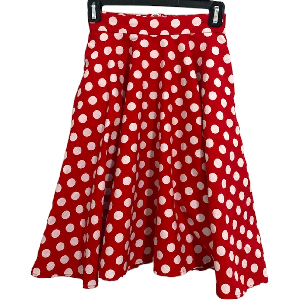 Maggie Tang red and white polka dot skirt